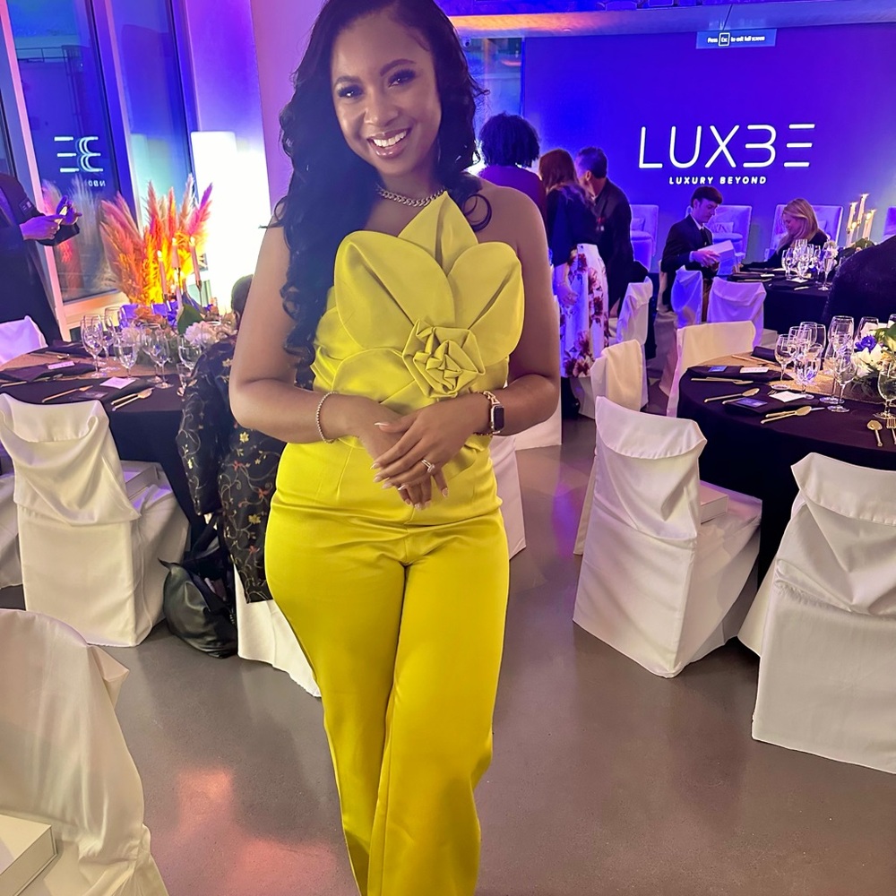 Flower Strapless Statement Jumpsuit
